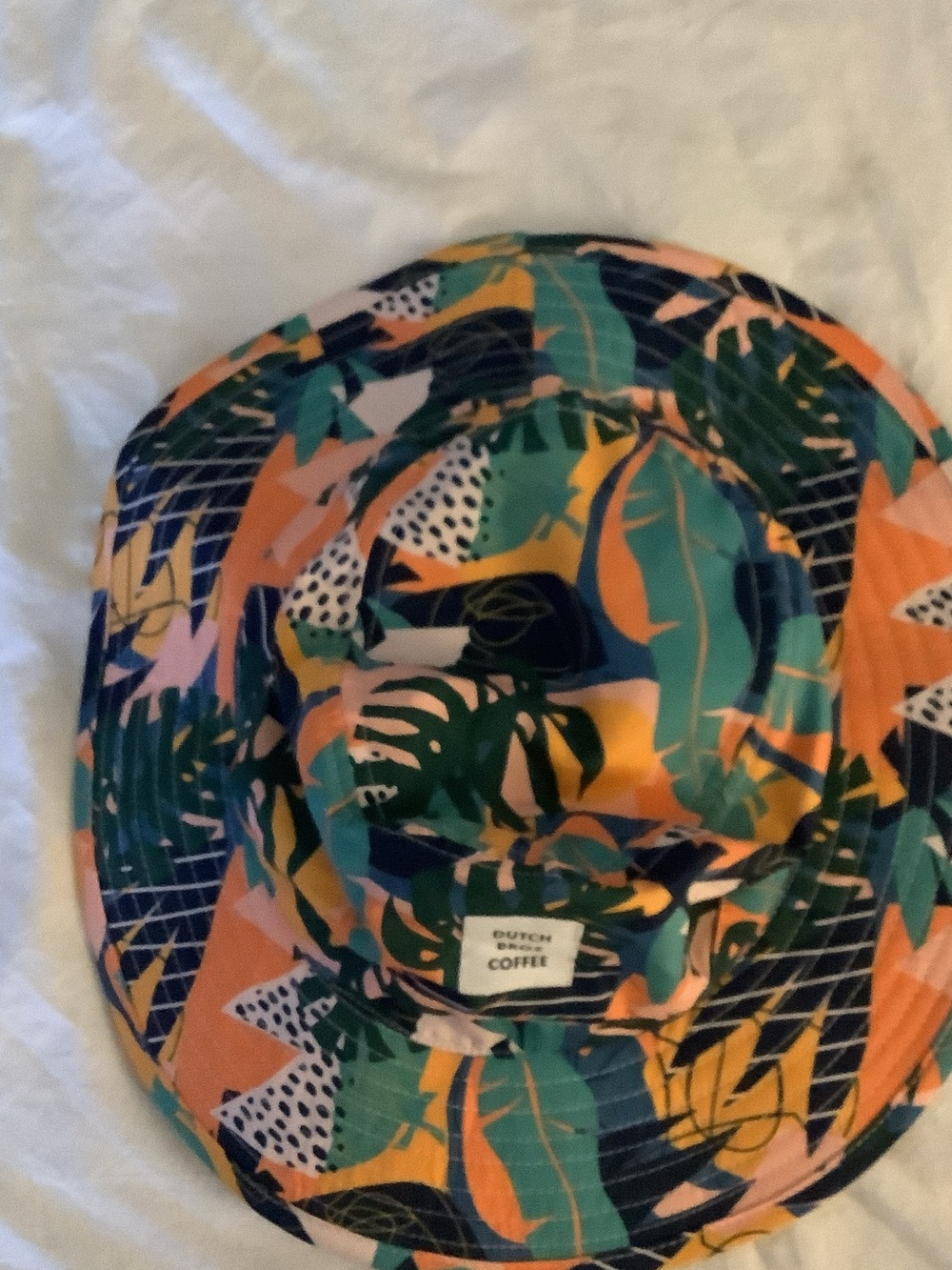 Dutch Bros Tropical Bucket Hat - Green, Orange, Navy, Pink